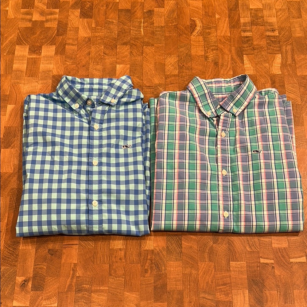 Vineyard Vines Boys performance and stretch cotton shirts size medium 12-14
